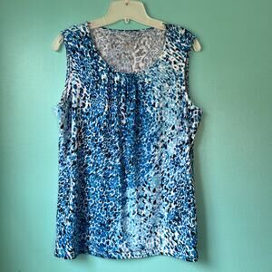 Christopher & Banks Sleeveless Top Medium pretty shades of blue career casual